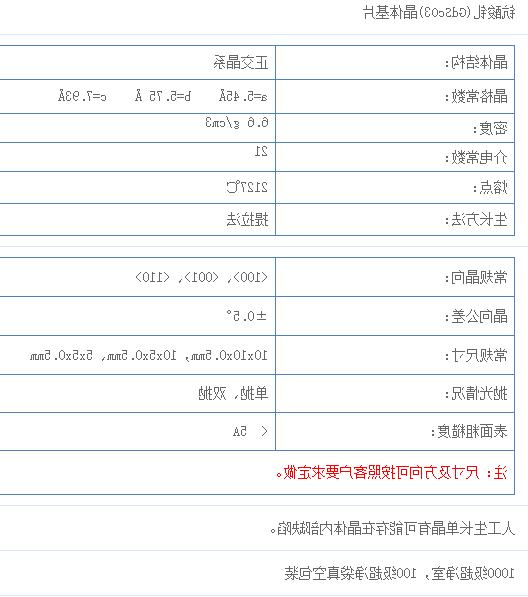 钪酸钆(GdScO3)单晶基片 钪酸钆(GdScO3)单晶基片