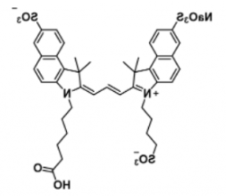 三磺酸基水溶性荧光染料trisulfo-Cy3.5 carboxylic acid/COOH/羧基羧酸，激发发射波长Ex/Em(nm) 585/610