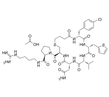c(Bua-Cpa-Thi-Val-Asn-Cys)-Pro-d-Arg-NEt2 acetate 