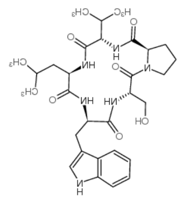 Cyclo(-D-Ser-Pro-D-Val-Leu-D-Trp) Cyclo(-D-Ser-Pro-D-Val-Leu-D-Trp)